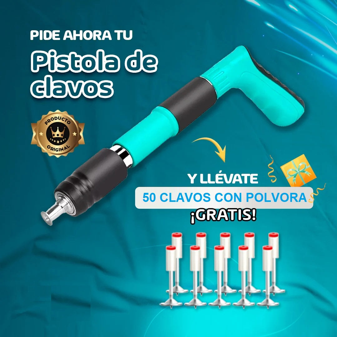 PISTOLA REMACHADORA PROFESIONAL FULMINANTE INCLUYE 50 CLAVOS GRATIS